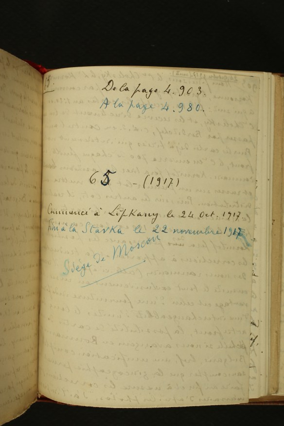 Pages du journal de Jules Legras. Photos S.Langlois.BM.Dijon